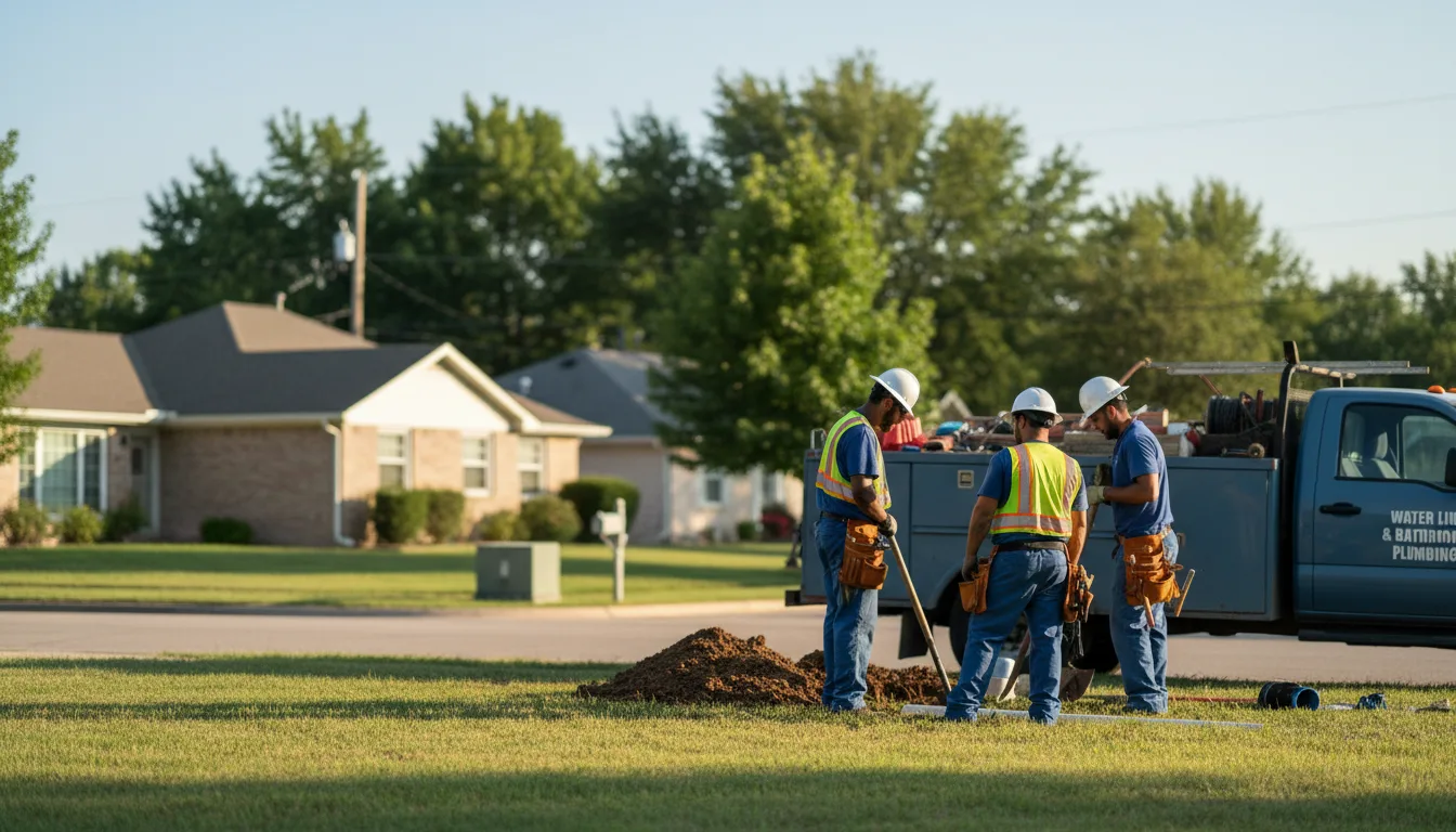 Residential water line and bathroom plumbing service in Dexter, IA